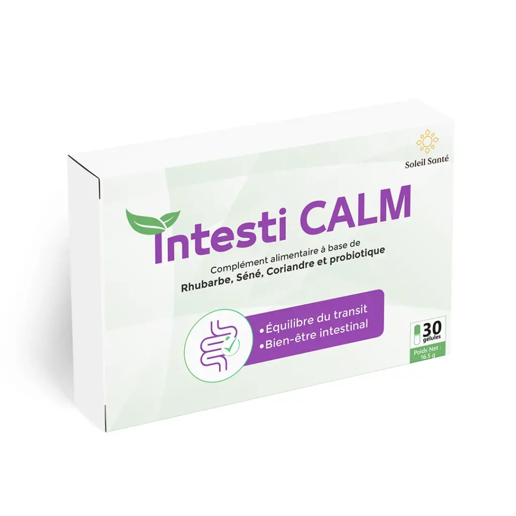 INTESTI CALM : Complément pour améliorer le transit intestinal et le fonctionnement du système digestif.